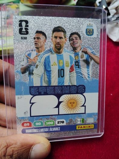 martines Messi Alvarez panini world cup card