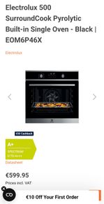 Electrolux Eom6p64x Pyrolytic Oven New