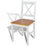 Dining Chairs 4 pcs White Pinewood Image 4