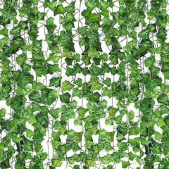 6 Pack Artificial Ivy Vine Garland Plants, Fake Hanging Plastic Plants Garlands, for Home Hotel Office Wedding Party Garden Craft Art Decor, Arch Arrangement Decoration (FREE POSTAGE)