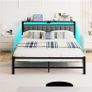 5ft Upholstered Bed Frame Kingsize with Charging Station and LED Lights Image 7