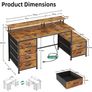 128cm Desk with Fabric File Cabinet, Computer Desk with Shelves and Drawers Image 7