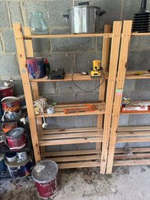 wooden shelving