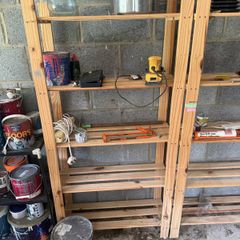 wooden shelving