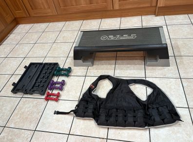 Weighted Vest, Reebok Step, Dumbbells + Case!