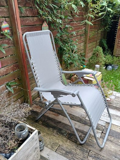 Grey deck chair