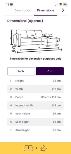 Benji DFS 3 seater L shaped couch