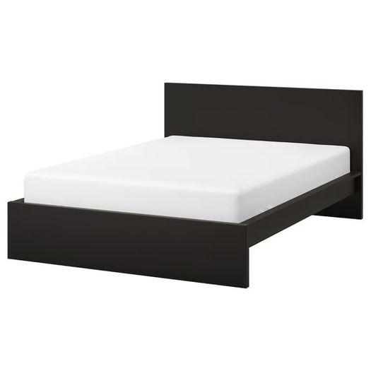 IKEA Malm Queen Size Bed Frame in Black-Brown with Under-Bed Storage Drawer