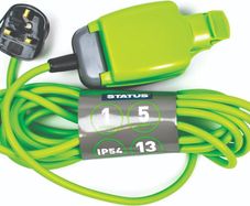 1 Socket Extension Lead, 5m Green Extension Cable, 13 amp Weatherproof Socket