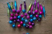 48 Mini Christmas tree decorations colored