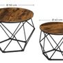 Coffee Tables, Set of 2 Side Tables, Robust Steel Frame, for Living Room, Bedroom, Rustic Brown and Black (FREE POSTAGE) Image 6