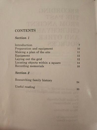 Recording the Past from Ancient Churchyards and Other Sources, published in Dublin in 1987 by Wordwell Ltd. Booklet in good condition.  See photos for same.