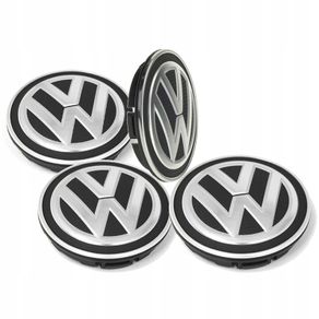 4PCS 65mm 2.56" VW Emblem Alloy Caps Wheel Center Cap Hub Cover Logo Badge for VW Volkswagen 5G0601171 B Tiguan Touareg