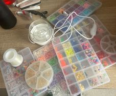 Electric bead spinner, beads, string and other