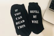 If You Can Read This, refill my wine Socks Father's Day Birthday Dad Funny gift