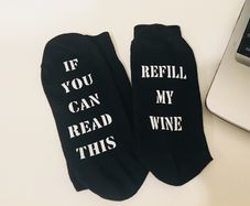 If You Can Read This, refill my wine Socks Father's Day Birthday Dad Funny gift