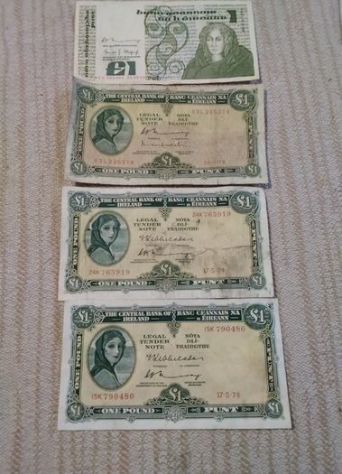 Notes Four Eire Banknotes
