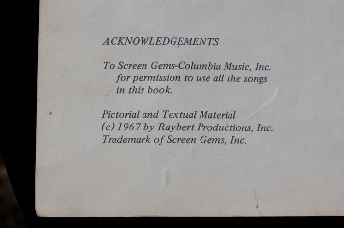 The Monkees Music Sheet 1967