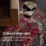 Machine Washable Rug, 122x170cm, 75% Recycled Cotton, Short Pile, Non-Slip Backing, Non-Shedding, Suitable for Bedroom, Kitchen, Hallway, Office, Midsize, Burgundy Red & Blue Image 4