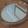 Vintage Ornate Gold Gilt Wood Oval Mirror. Bevelled Glass. 50cm x 60cm Image 3