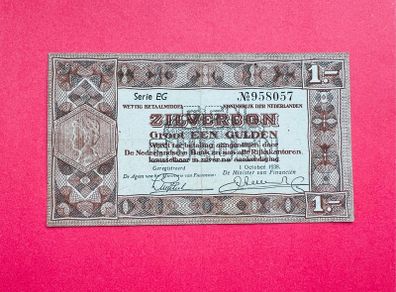 Netherlands   1. GULDEN . 1938. Pick  61