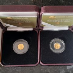 Gold Proof Coins Rock Of Cashel 0.5gram 24k Fine Gold All Original With White Outer Sleeve Case And Coa's X2 coins =1gram fine Gold  Registered Post Included