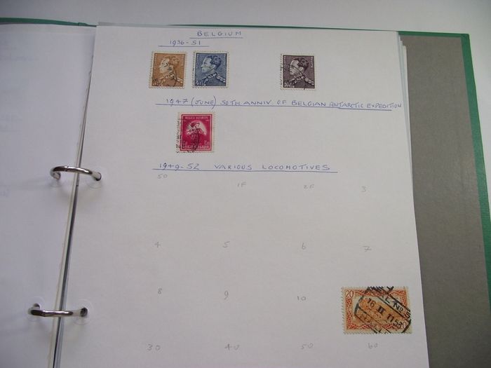 A collection of Belgian stamps on pages in binder (1893-1998)