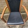 Cherry Wood and leather chairs x 6 Image 2