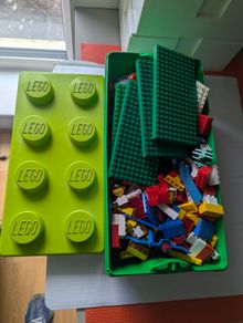 Vintage Lego 1kg and Storage box