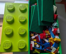 Vintage Lego 1kg and Storage box