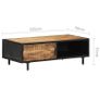 Coffee Table 105x50x35 cm Rough Mango Wood Image 7