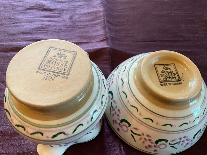 Nicholas Mosse Reduced Lavender creamer and sugar bowl set .