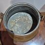 Antique Hand-Hammered Copper Cauldron Pail with Original Hanging Chain 19th Century Hearth Ware Image 4
