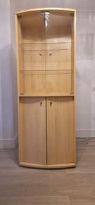 Light oak display cabinet