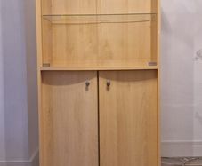 Light oak display cabinet