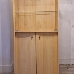 Light oak display cabinet