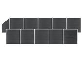 WPC Fence Set 10 Square + 1 Slanted 1830x186 cm Grey