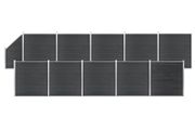 WPC Fence Set 10 Square + 1 Slanted 1830x186 cm Grey
