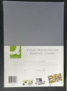 Q-Connect Black A4 (297X210mm) Binding Covers Pack 100
