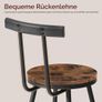 Set of 2 Bar Stools Kitchen Chairs with Backrest Metal Frame Multi-Directional Adjustable Feet for Kitchen Image 4