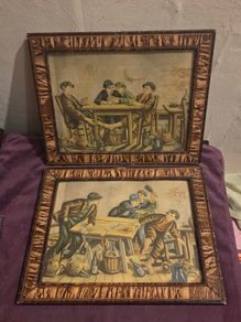 Pair of Vintage Children Playing Cards - Framed prints