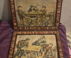 Pair of Vintage Children Playing Cards - Framed prints