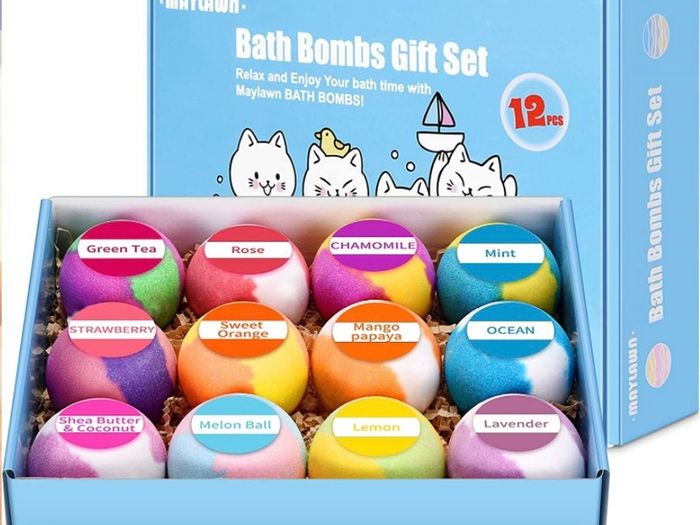 12-Pieces Handmade Fizzy Bubble Bath Bombs, Vegan & Cruelty Free, Perfect for Bubble and Spa Bath, Birthday Mothers Day Gifts Idea for Her/Him, Wife, Girlfriend (FREE POSTAGE)