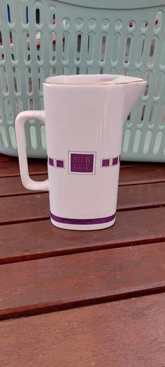 Silk Cut Purple advertising, water jug ,collectors item,,little chip on rim overall good,see pictures for condition, collectors item,,sold as seen