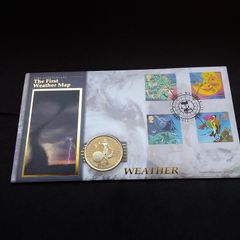 Rare 2001 Benham Weather Map Coin Cover - Gibraltar Crown and Royal Mail Stamps ( Limited Edition )