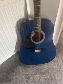 Stagg blue left-handed guitar