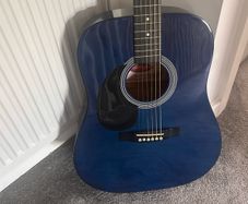 Stagg blue left-handed guitar
