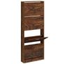 Shoe Cabinet Smoked Oak 59x17x150 cm Engineered Wood Image 3