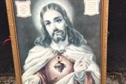 Vintage large Sacred Heart picture