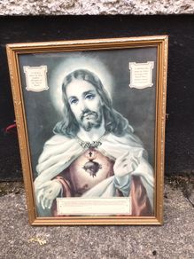 Vintage large Sacred Heart picture